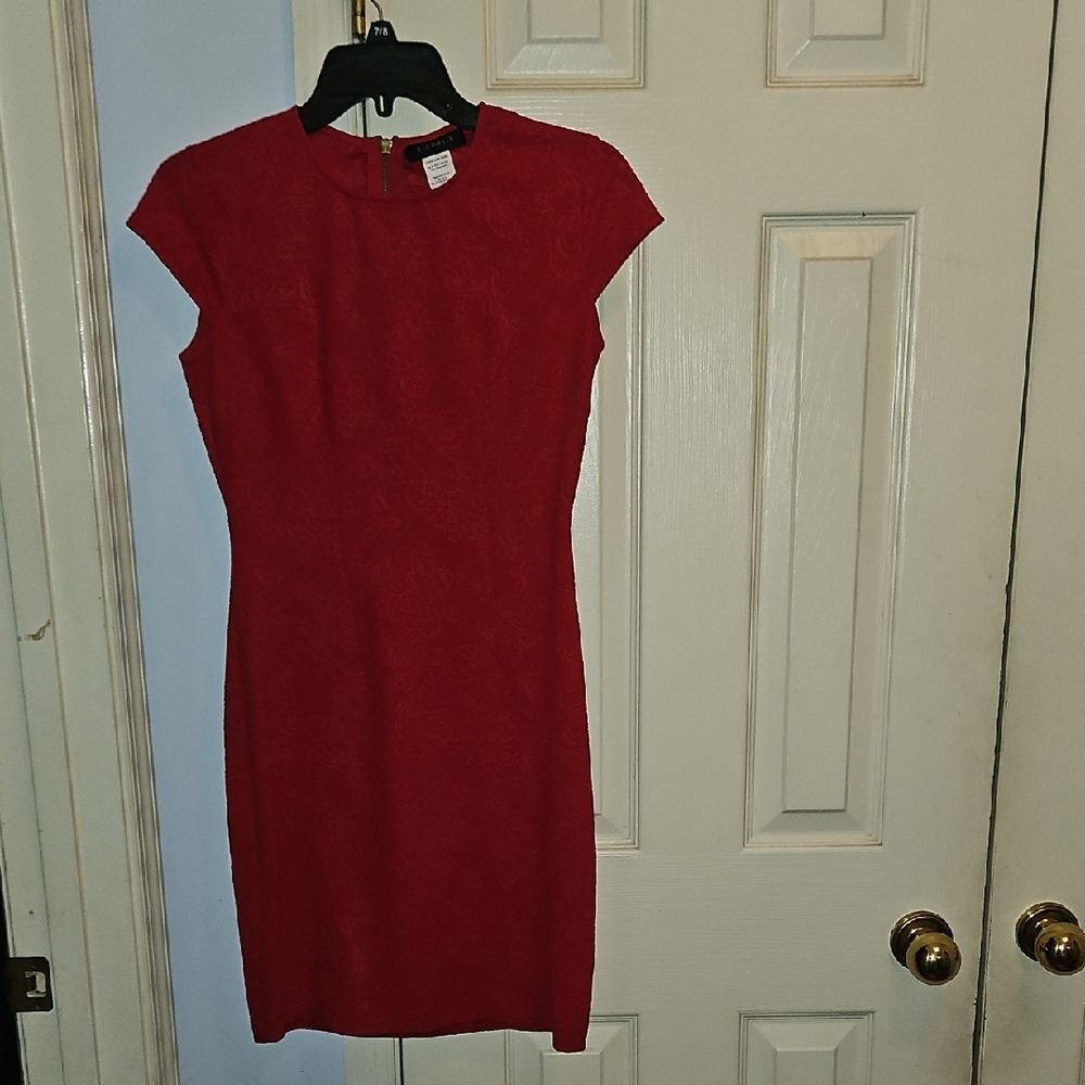 B Darlin Red Mini Dress with Cap Sleeves